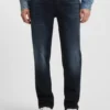 Blaue-schwarze Tapered-Fit-Jeans aus Stretch-Denim