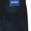 Blaue-schwarze Tapered-Fit-Jeans aus Stretch-Denim