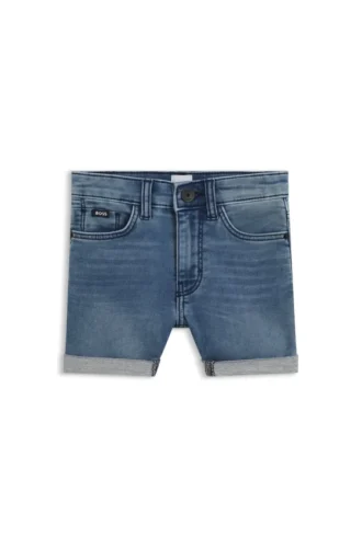 Blaue Shorts für Kinder aus Stretch-Denim