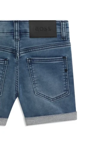 Blaue Shorts für Kinder aus Stretch-Denim