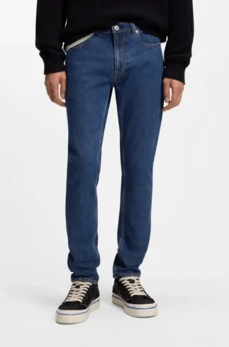 Blaue Skinny-Fit-Jeans aus Stretch-Denim