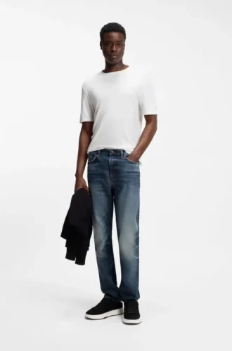 Blaue Slim-Fit-Jeans aus Comfort-Stretch-Denim