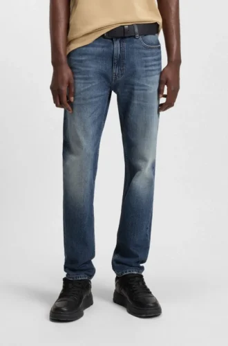 Blaue Slim-Fit-Jeans aus komfortablem Stretch-Denim