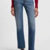 Blaue Slim-Fit-Jeans aus marmoriertem Comfort-Stretch-Denim