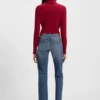 Blaue Slim-Fit-Jeans aus marmoriertem Comfort-Stretch-Denim