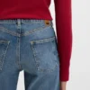 Blaue Slim-Fit-Jeans aus marmoriertem Comfort-Stretch-Denim