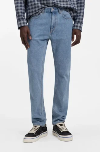 Blaue Slim-Fit-Jeans aus Stretch-Denim