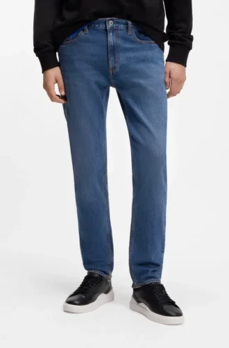 Blaue Slim-Fit-Jeans aus Stretch-Denim