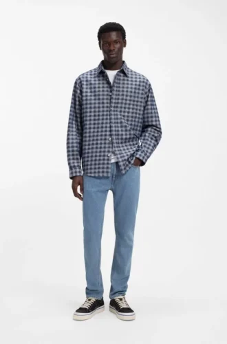 Blaue Slim-Fit-Jeans aus Stretch-Denim