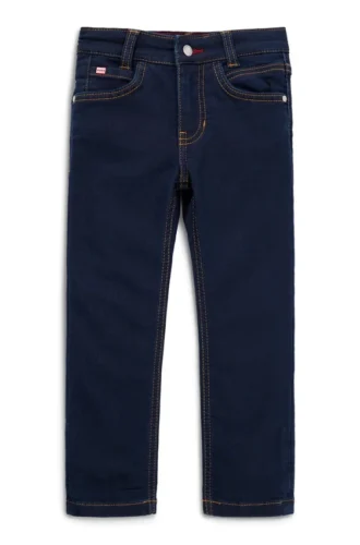 Blaue Slim-Fit-Jeans für Kinder aus gestricktem Denim