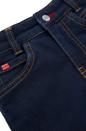 Blaue Slim-Fit-Jeans für Kinder aus gestricktem Denim