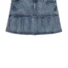 Blauer Minirock aus festem Denim mit Halbplissee