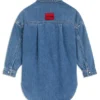 Blaues, locker sitzendes Kinderhemd aus Baumwoll-Denim