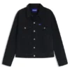 Blaues-schwarzes Jacke in Regular-Fit aus festem Denim
