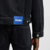 Blaues-schwarzes Jacke in Regular-Fit aus festem Denim
