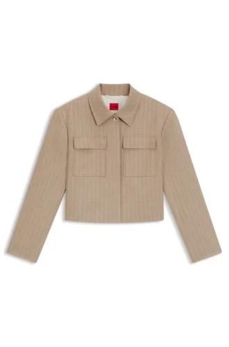 Blazer in lockerer Passform aus Nadelstreifen-Flanell