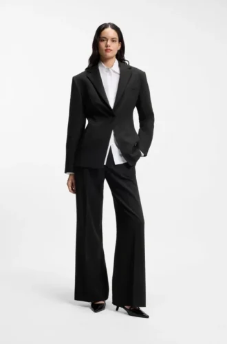 Blazer in lockerer Passform aus Seersucker mit Kettengürtel