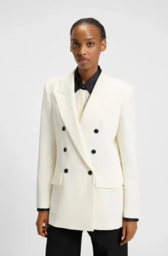 Blazer in lockerer Passform aus Stretch-Twill