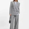 Blazer in lockerer Passform mit Emaille-Blumenbrosche