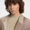 Blazer in lockerer Passform mit farblich abgesetztem Revers