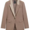 Blazer in lockerer Passform mit farblich abgesetztem Revers