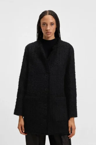 Blazer in Oversize-Passform aus Samt-Tweed