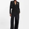 Blazer in Oversize-Passform mit Strass-Reversbrosche