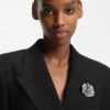 Blazer in Oversize-Passform mit Strass-Reversbrosche