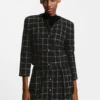 Blazer in Regular-Fit aus kariertem Bouclé Blazer in Regular-Fit aus kariertem Bouclé