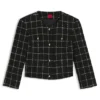 Blazer in Regular-Fit aus kariertem Bouclé Blazer in Regular-Fit aus kariertem Bouclé