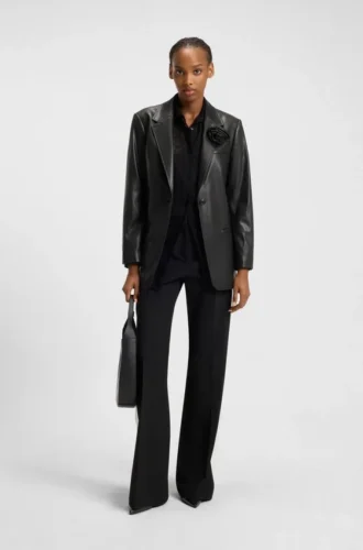 Blazer in Regular-Fit aus Kunstleder