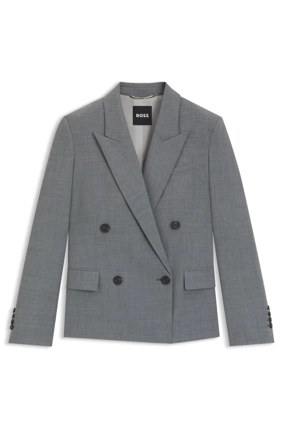 Blazer in Regular-Fit aus melierter Schurwolle Blazer in Regular-Fit aus melierter Schurwolle