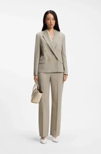 Blazer in Regular-Fit aus melierter Schurwolle