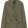 Blazer in Regular-Fit aus Nadelstreifen-Stretch-Crêpe