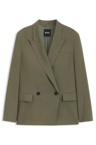 Blazer in Regular-Fit aus Nadelstreifen-Stretch-Crêpe