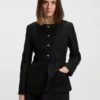 Blazer in Regular-Fit aus schimmerndem Bouclé