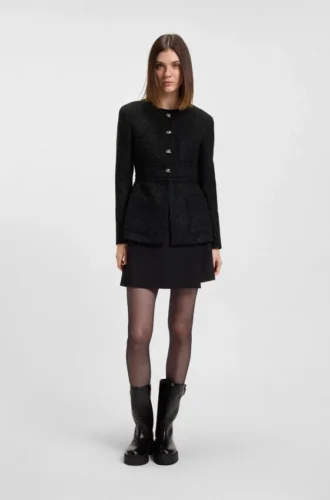 Blazer in Regular-Fit aus schimmerndem Bouclé