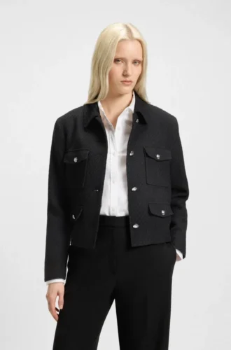 Blazer in Regular-Fit aus weichem Bouclé