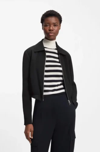 Blazer in Regular-Fit aus weichem Crêpe