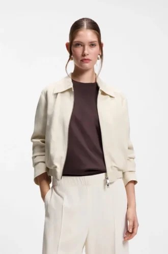 Blazer in Regular-Fit aus weichem Crêpe