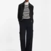 Blazer in Regular-Fit aus weichem Crêpe