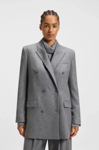 Blazer in Regular-Fit aus weichem Flanell