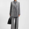Blazer in Regular-Fit aus weichem Flanell