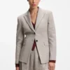 Blazer in Regular-Fit mit Mikrokaromuster