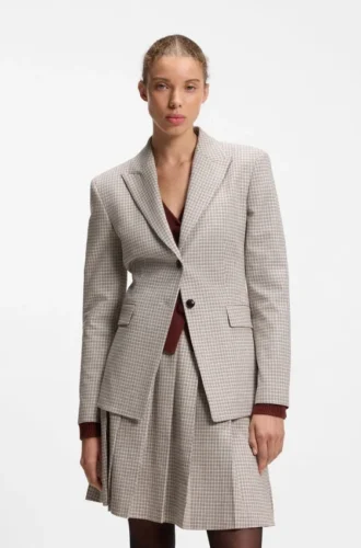 Blazer in Regular-Fit mit Mikrokaromuster