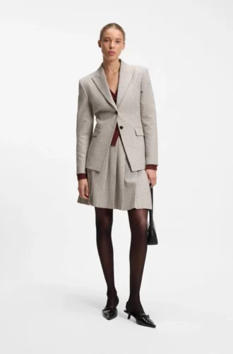 Blazer in Regular-Fit mit Mikrokaromuster