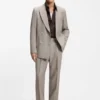Blazer mit doppelter Knopfleiste in lockerer Passform und feinem Muster