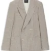 Blazer mit doppelter Knopfleiste in lockerer Passform und feinem Muster