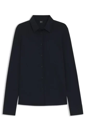 Bluse in extra schmaler Passform aus Baumwolljersey