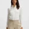 Bluse in extra schmaler Passform aus Baumwolljersey